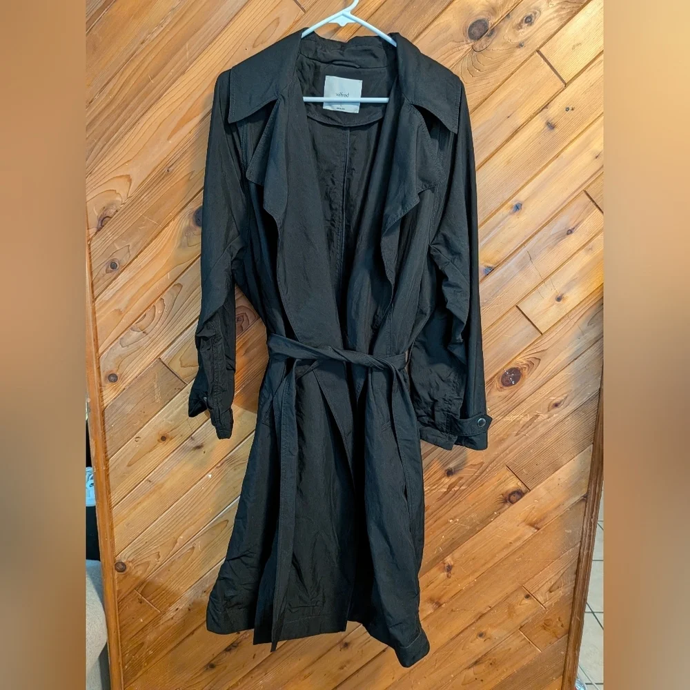 Wilfred Women's Black Trench Coat Size Large - Picture 2 of 6